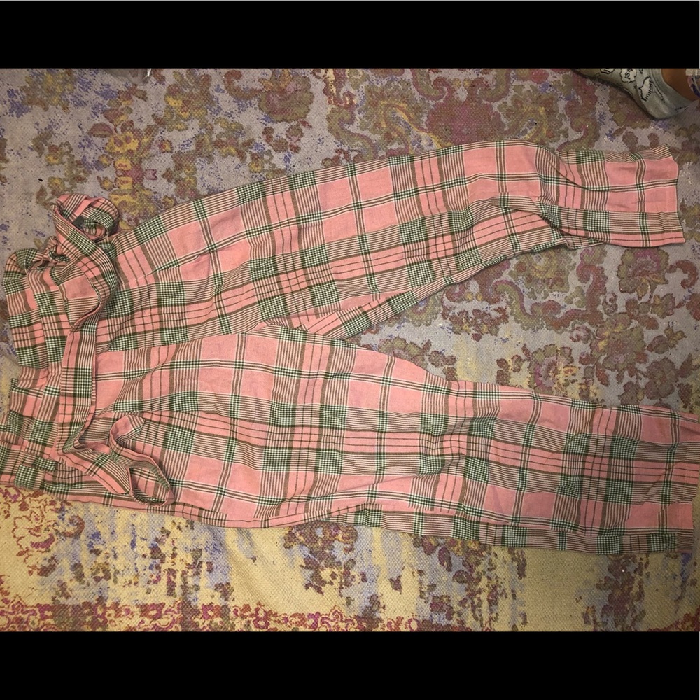 Pink plaid pants